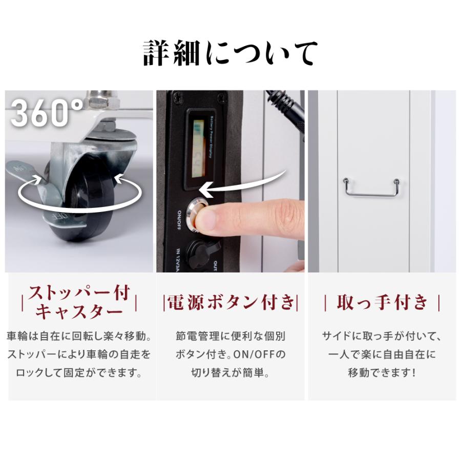 LED充電式コードレス電飾スタンド看板 店舗用看板 高さ1200mm 黒白 2色bnm-1200s 代引不可