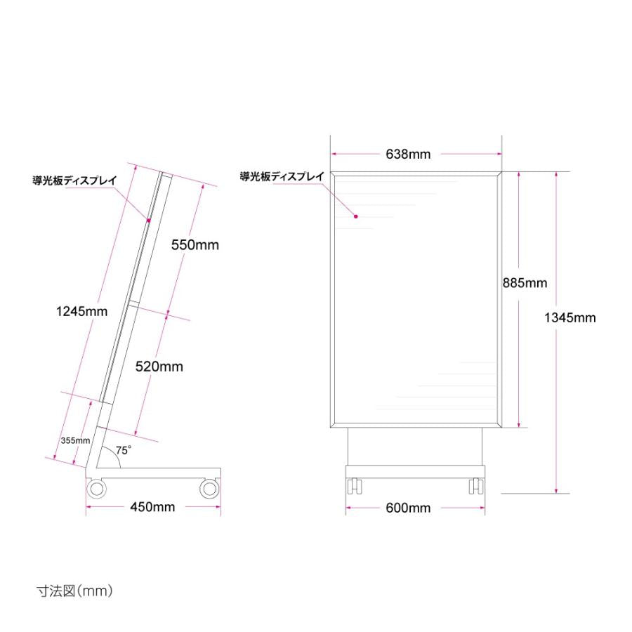 LED看板 LEDライトパネル スタンド看板 内照式 店舗用看板 ブラック ch-a1