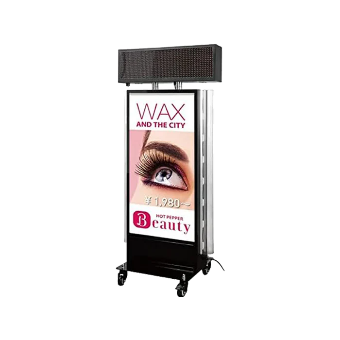 LED看板 スタンド 店舗用 電飾看板 点滅 高輝度 屋外 W700×H1775mm シルバー ブラック tlk-770