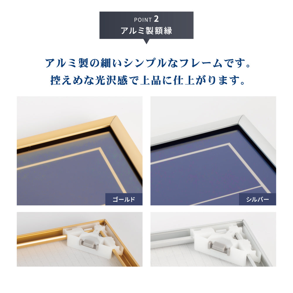 建設業の許可票 看板 約W52cm×H37cm 紺色看板+金文字/銀文字 【内容印刷込み】gs-pl-navy-rb
