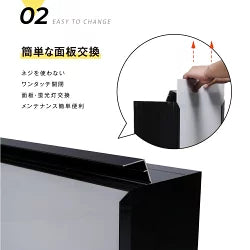 LED内照式看板 W500×H607 日本製|アクリル電飾サイン・単色印刷込み・店舗用箱型看板(屋内・昼光色)lkb-22