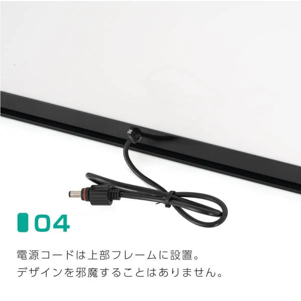LEDポスターパネル 屋内用 A2 四辺開閉式 シルバー/ブラック W437×H611mm ポスターフレーム LEDパネル ipg2515-a2
