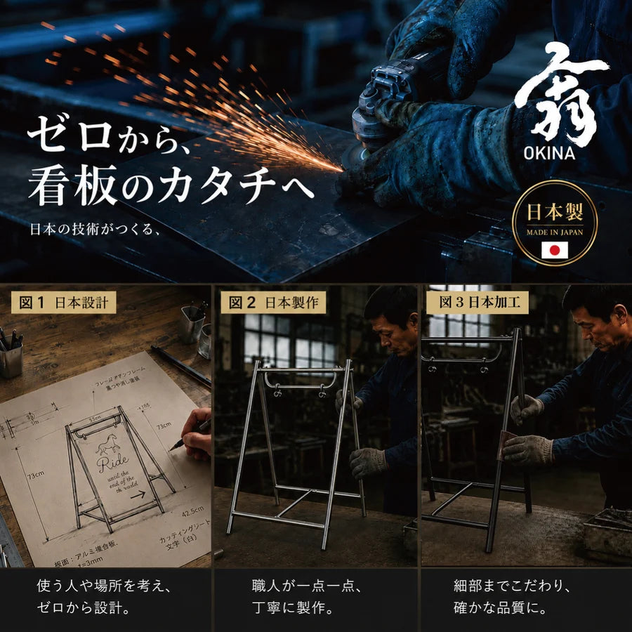日本製アイアン製ディスプレイサインスタンド看板 H1200mm TTK-1120