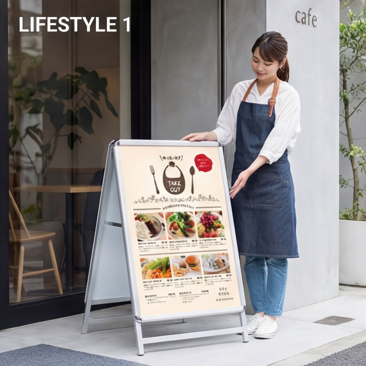 A型スタンド看板 激安コスパタイプ A1 両面 シルバー 低め jc-a1-d-low