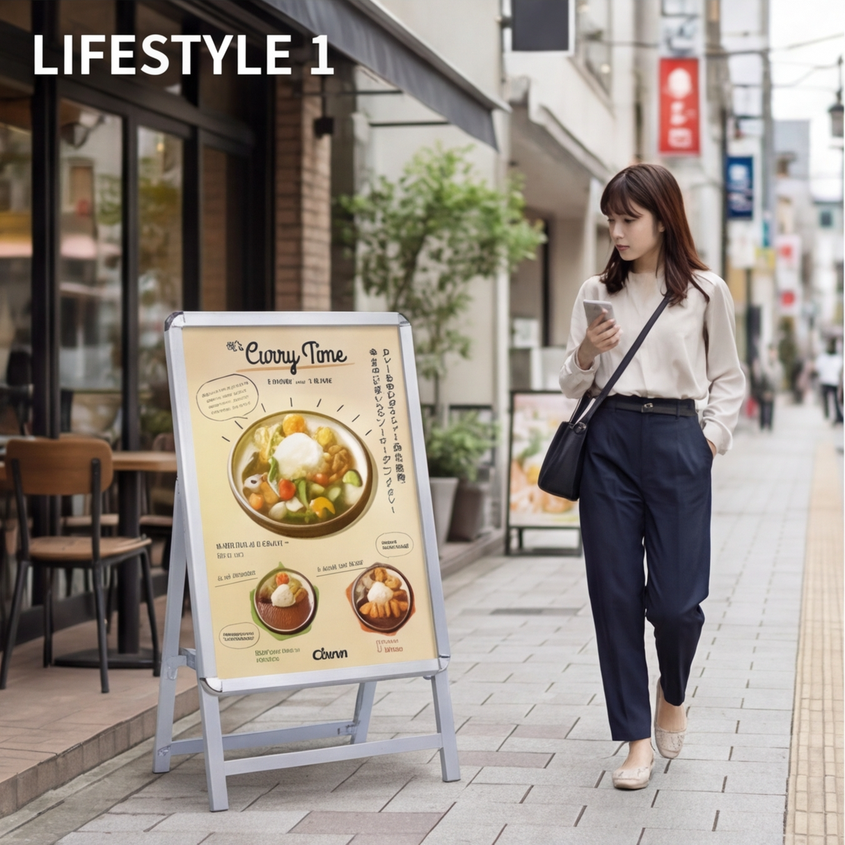 A型スタンド看板 激安コスパタイプ A1 片面 シルバー 低めタイプ jc-a1-s-low