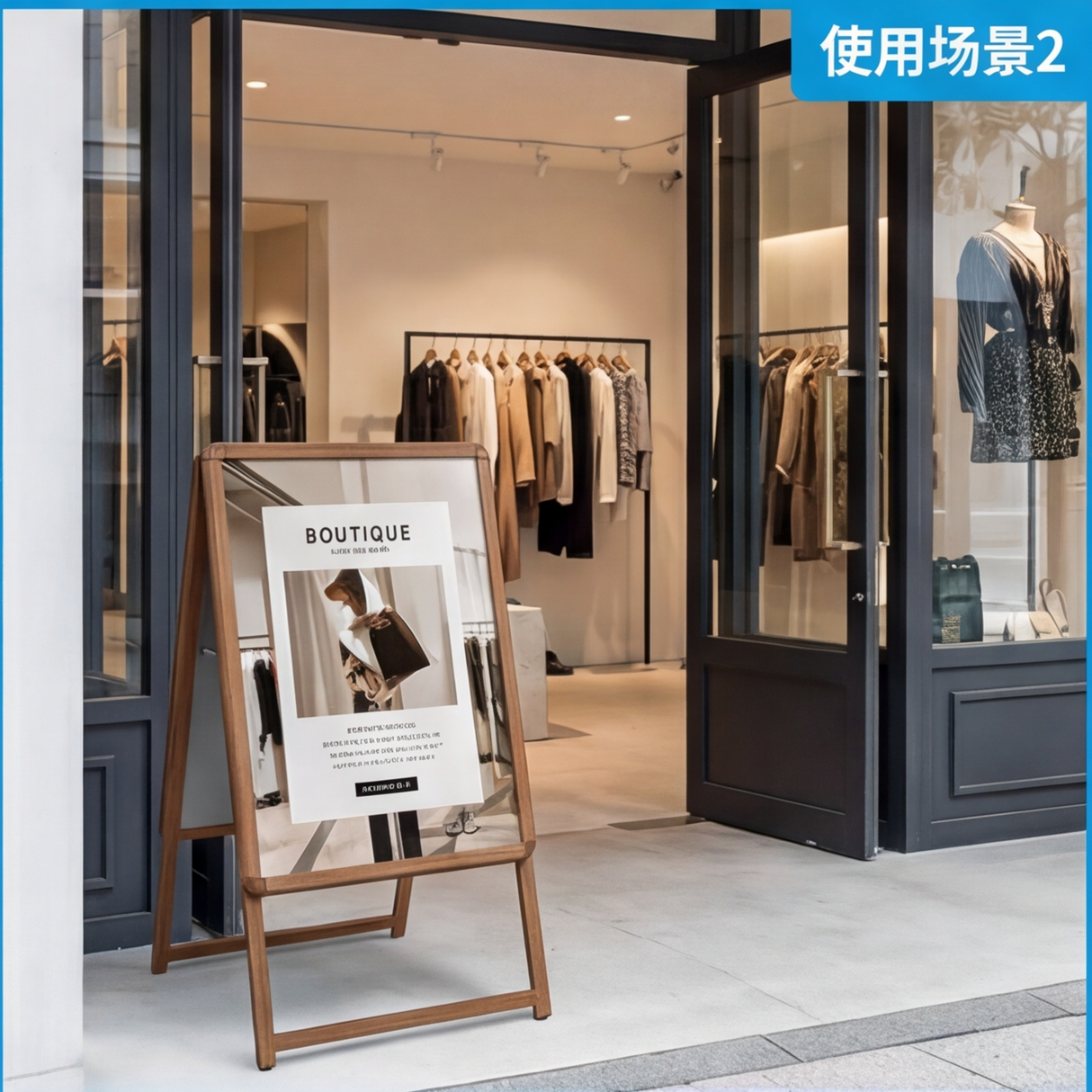 A型スタンド看板 激安コスパタイプ A2両面 ブラック、シルバー、木目 3色jc-a2-d