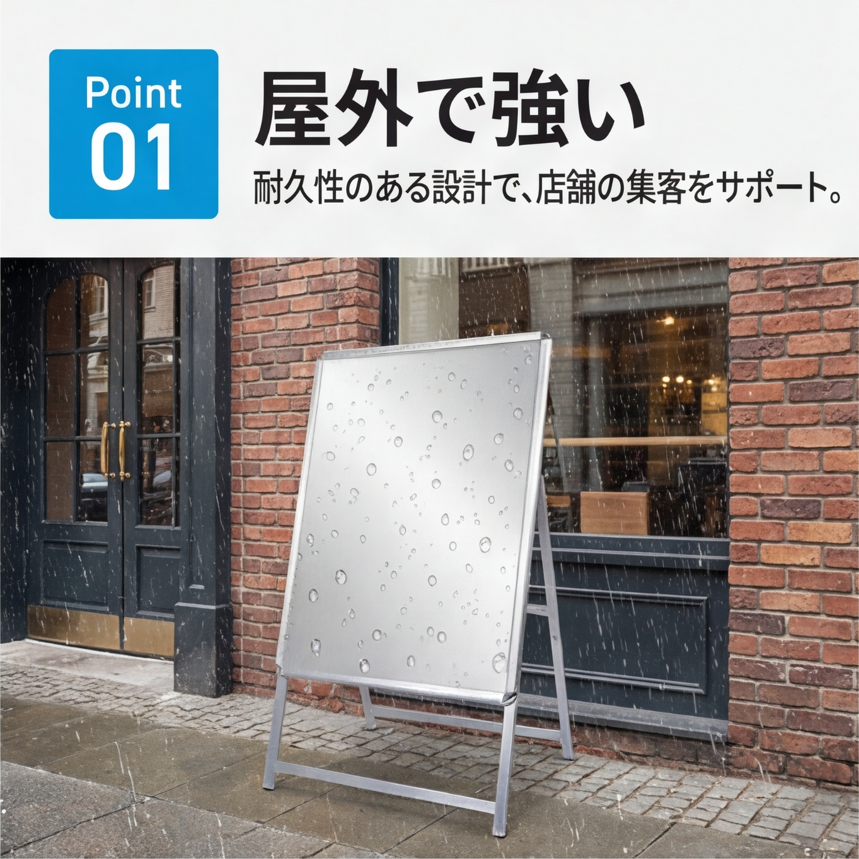 A型スタンド看板 激安コスパタイプ B1 片面 シルバー/ブラック/木目3色JC-B1-S