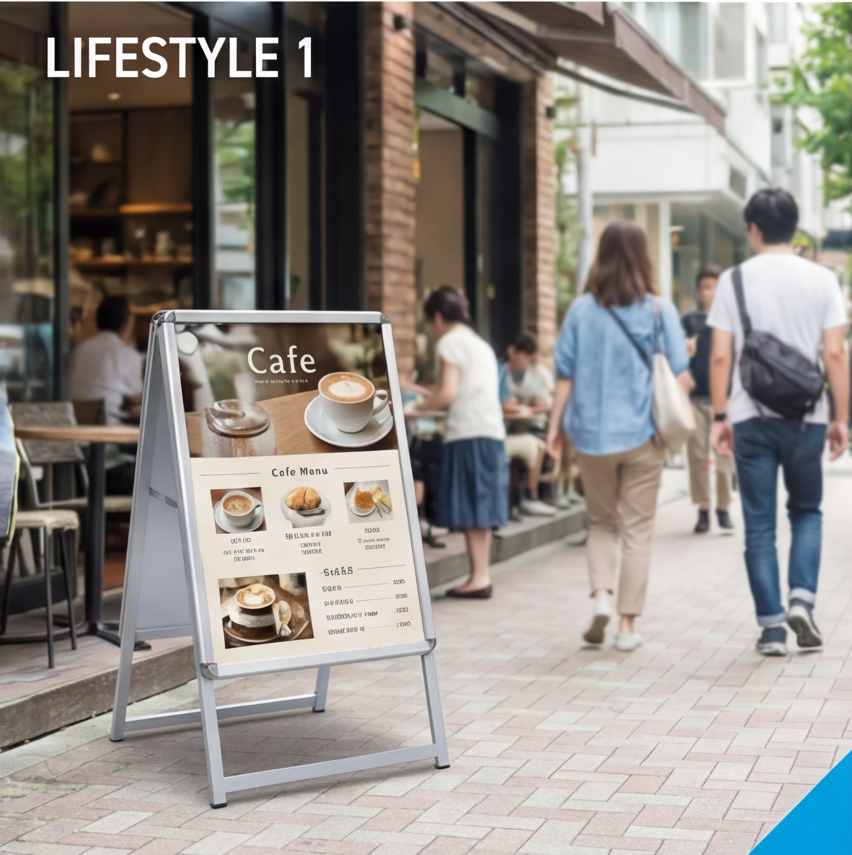 A型スタンド看板 激安コスパタイプ B2 両面 シルバー/ブラック/木目3色JC-B2-D