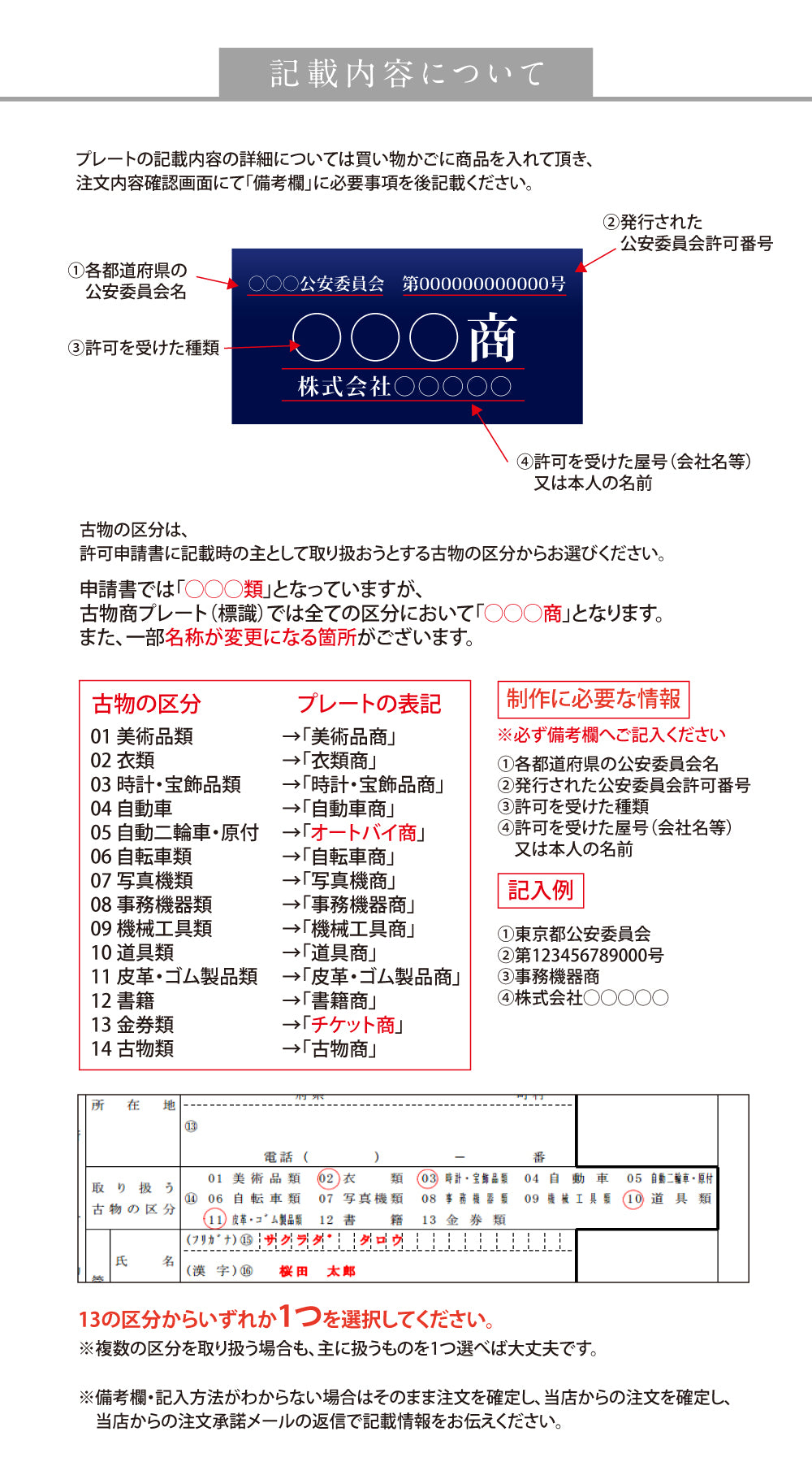 古物商 プレート W160mm×H80mm 許可証 穴あけ スタンド マグネット 両面テープ 質屋 金属くず商 kbt-01