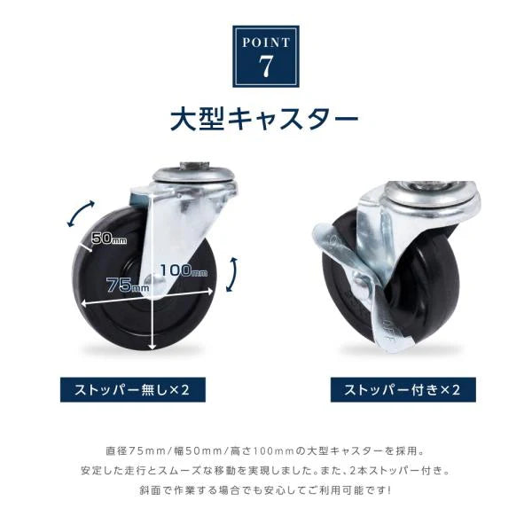 日本製 ステンレス 炊飯台車 キャスター付き スライド棚 業務用 炊飯器台 移動式 作業台 キッチンラック kot3s800da