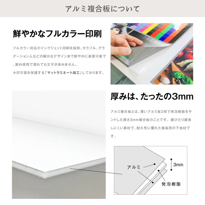 【立入禁止】案内看板 サイズ選択可 横型 屋外対応 注意喚起 標識 オーダー プレート看板 店舗用サイン ks-03