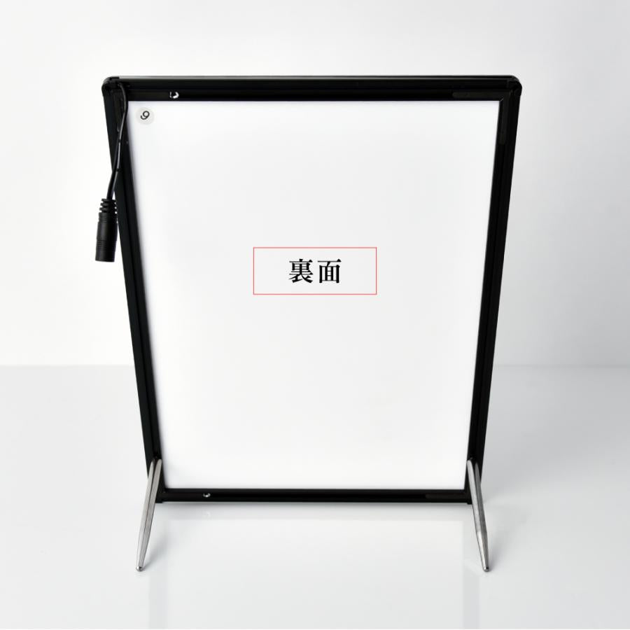 LEDポスターパネル 屋内用 A3 薄型 スライド式 シルバー/ブラック W312×H427mm ポスターフレーム LEDパネル led-pu-a3