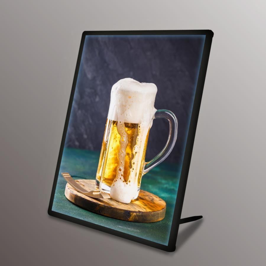 LEDポスターパネル 屋内用 A3 薄型 スライド式 シルバー/ブラック W312×H427mm ポスターフレーム LEDパネル led-pu-a3