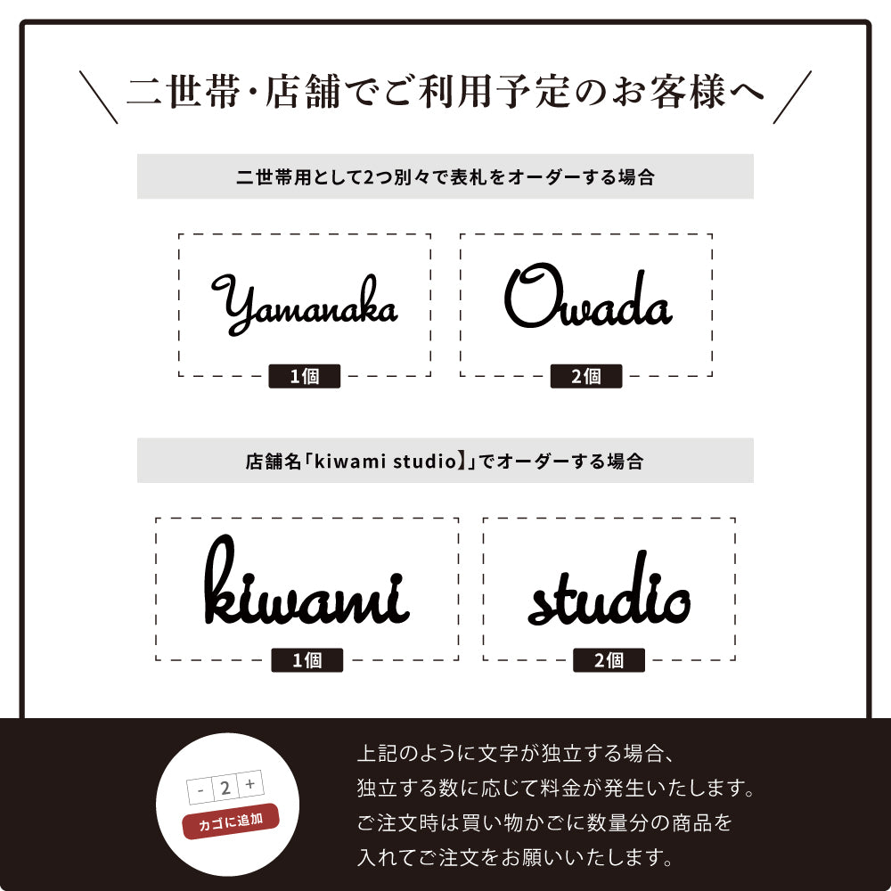 表札 おしゃれ アクリル表札 両面マット 5mm厚|戸建て・マンション・門柱・ポスト対応 筆記体デザイン(黒/白)gs-nmpl-1015c