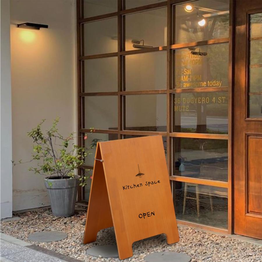 A型スタンド看板 木製 両面印刷対応 W500×H700 屋内用 オーダーメイド 店舗用サイン lkb-18