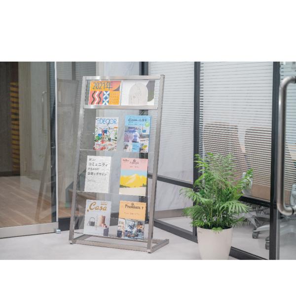 パンフレットスタンド 3段 カタログスタンド W520×D390×H1390mm 雑誌ラック 大容量 ディスプレイスタンド 店舗用 tks-fr14053-ss