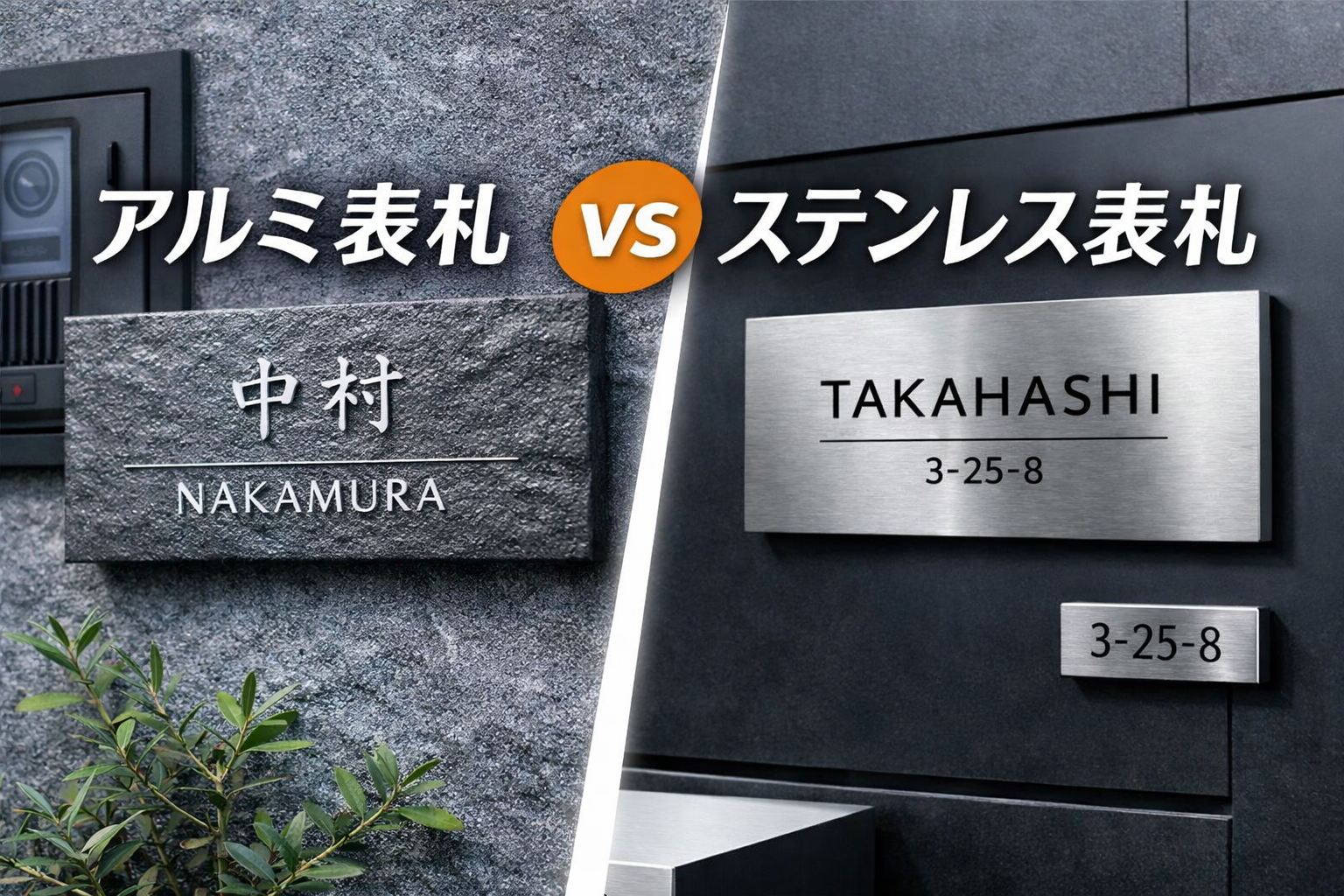 アルミ表札 vs ステンレス表札