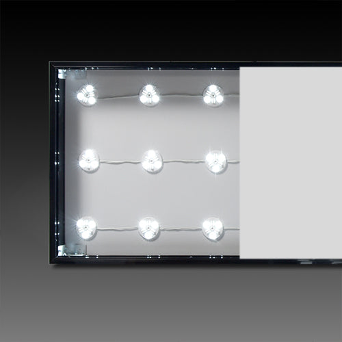 LED内照式壁面看板 W600×H600mm 薄型 アクリル面板 片面仕様 ファサード看板 シルバー/ブラック WD100-600-600