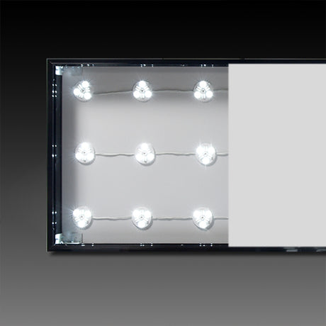 LED内照式壁面看板 W900×H450mm 薄型 アクリル面板 片面仕様 ファサード看板 シルバー/ブラック WD100-900-450