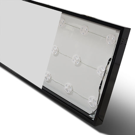 LED内照式壁面看板 W900×H450mm 薄型 アクリル面板 片面仕様 ファサード看板 シルバー/ブラック WD100-900-450