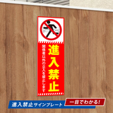 【進入禁止】案内看板 サイズ選択可 横型 屋外対応 注意喚起 標識 オーダー プレート看板 店舗用サイン ks-24