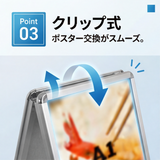 A型スタンド看板 A1 両面表示 屋外対応 防風 風対策セット 2点セット 3色展開 シルバー ブラック 木目 店舗用看板 2SET-JC-A1-D