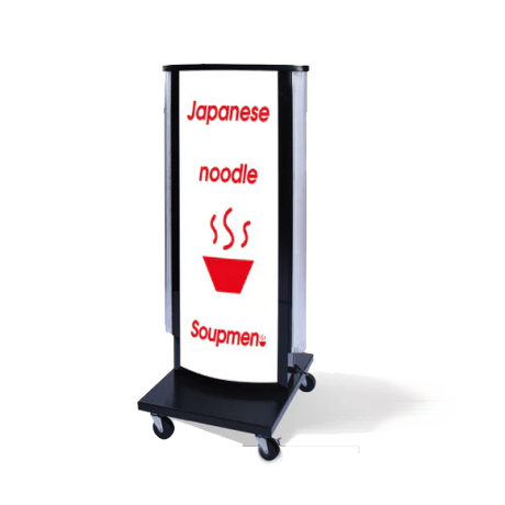 LED看板 電飾スタンド看板 内照式スタンド看板 楕円型 店舗用看板 シルバー ブラック ライトグレー ホワイト ALD-380