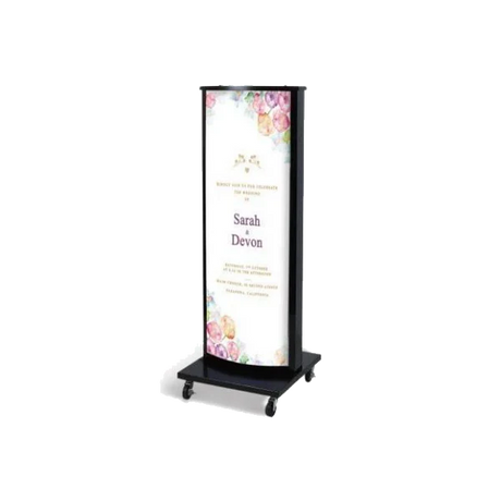 LED看板 電飾スタンド看板 内照式スタンド看板 楕円型 店舗用看板 シルバー ブラック ライトグレー ホワイト AND-480