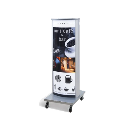 LED看板 電飾スタンド看板 内照式スタンド看板 楕円型 店舗用看板 シルバー ブラック ライトグレー ホワイト AND-480