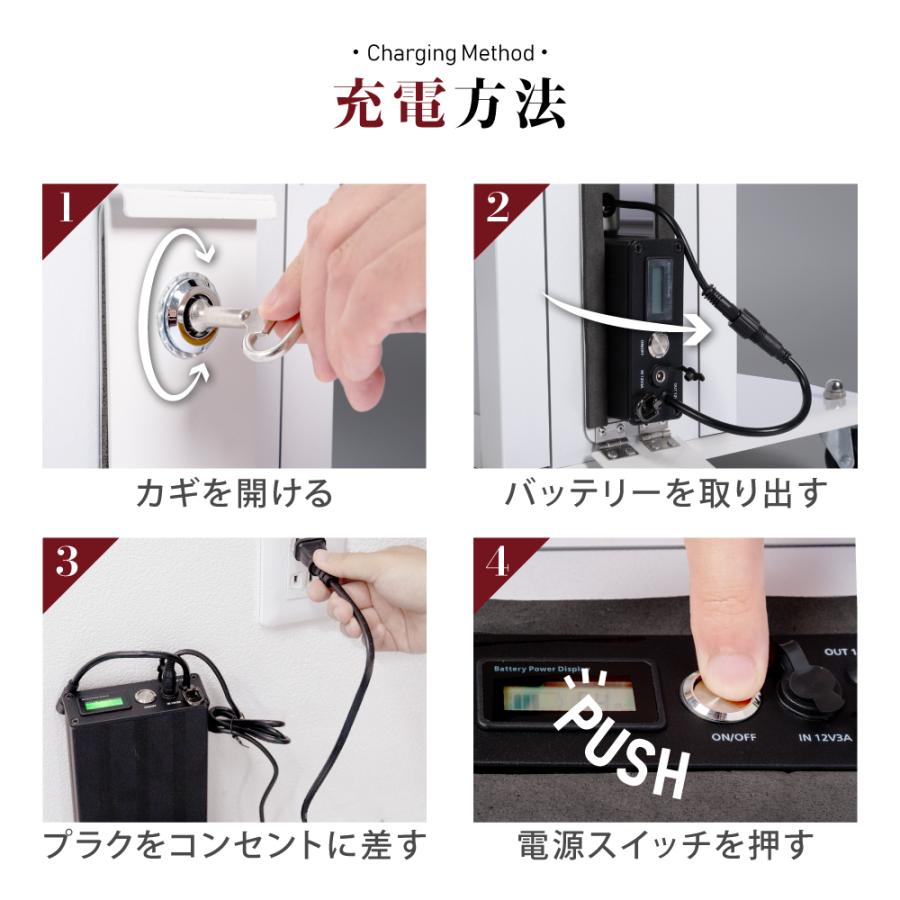 LED充電式コードレス電飾スタンド看板 店舗用看板 高さ1200mm 黒白 2色bnm-1200s 代引不可