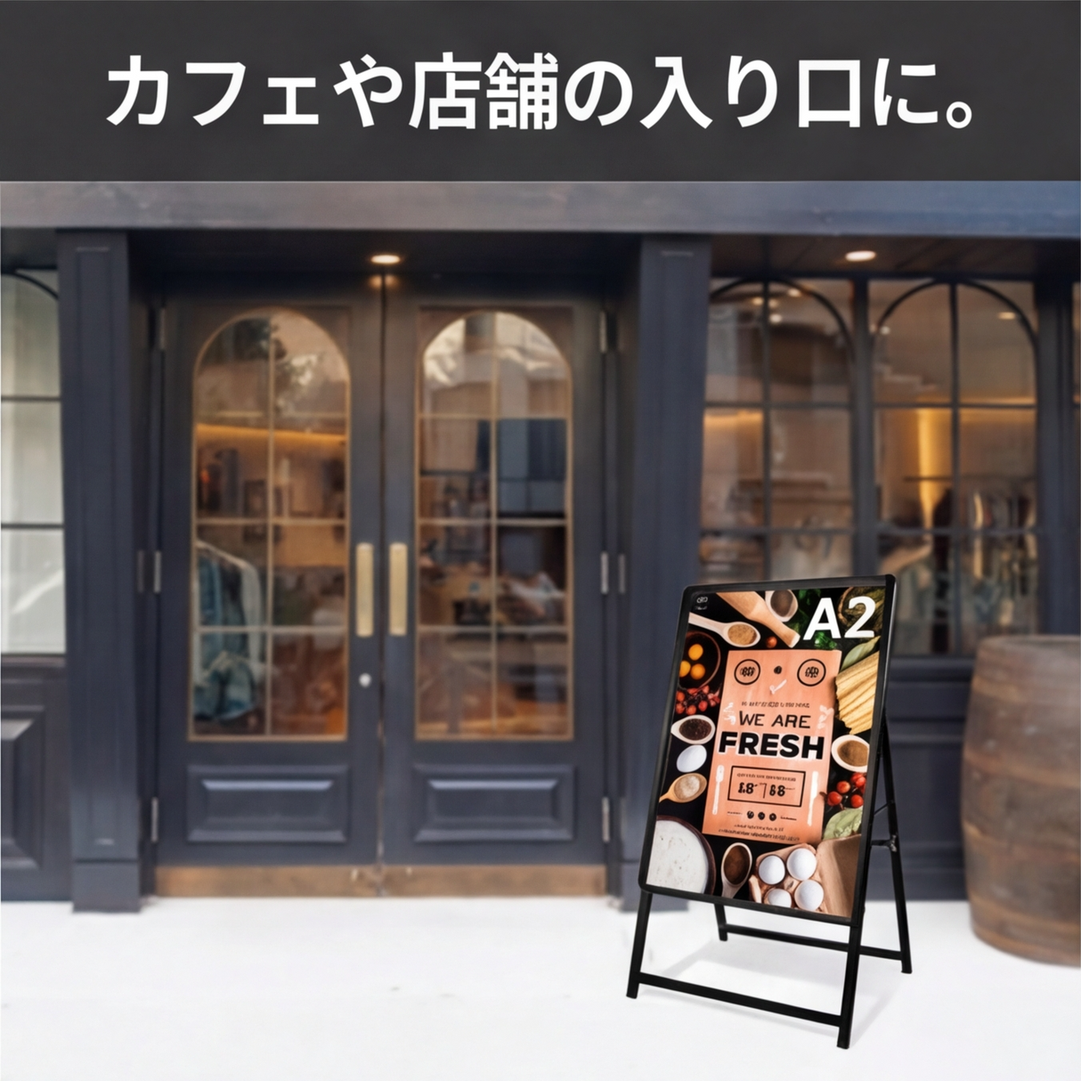 A型スタンド看板 激安コスパタイプ A2片面 シルバー jc-a2-s