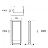 LED看板 電飾スタンド看板 回転式 内照式 店舗用 屋外看板 W700×H1580mm シルバー ブラック TL-S550