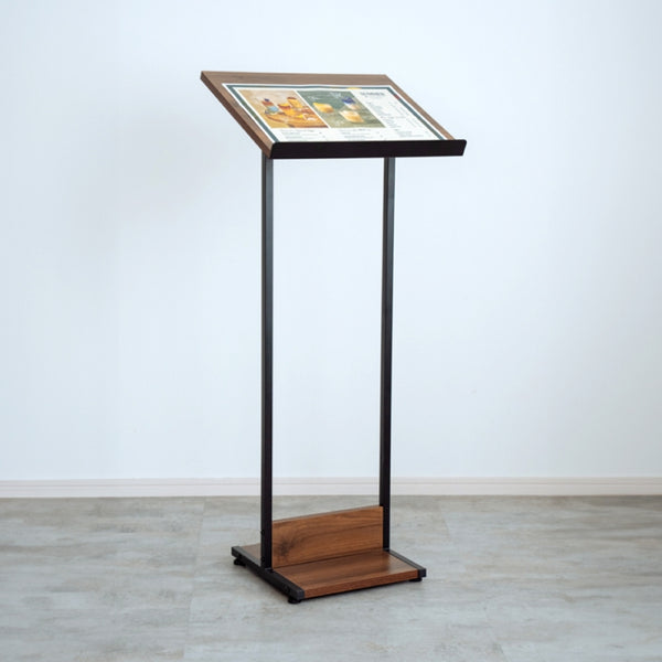 木製 メニュースタンド 案内板 A3サイズ 横置き 磁石止め 斜めタイプ TMSX-110