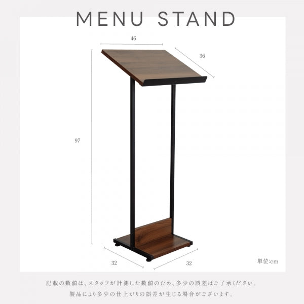 木製 メニュースタンド 案内板 A3サイズ 横置き 磁石止め 斜めタイプ TMSX-110