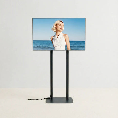 43インチ デジタルサイネージ 2本ポールスタンド付 縦横対応 フルHD 室内用 高さ1698mm TSTV-HD43
