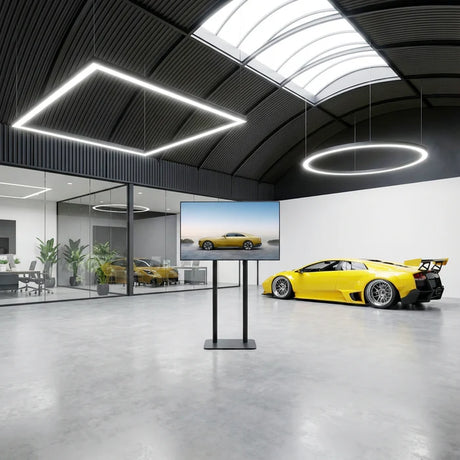 43インチ デジタルサイネージ 2本ポールスタンド付 縦横対応 フルHD 室内用 高さ1698mm TSTV-HD43