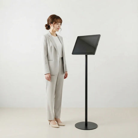 USB再生対応 電子ペーパーサイネージ 13.3インチ スチール製ワンポールスタンド デジタル看板 TSTV-S13