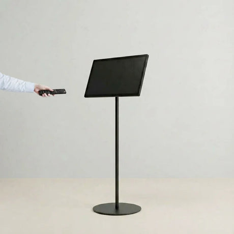 USB再生対応 電子ペーパーサイネージ 21.5インチ スチール製ワンポールスタンド デジタル看板 TSTV-S21