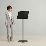 USB再生対応 電子ペーパーサイネージ 21.5インチ スチール製ワンポールスタンド デジタル看板 TSTV-S21