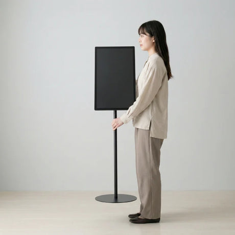 USB再生対応 電子ペーパーサイネージ 23.8インチ スチール製ワンポールスタンド デジタル看板 TSTV-S23