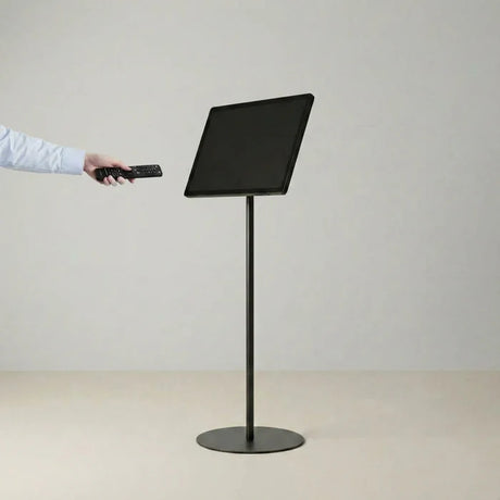 USB再生対応 電子ペーパーサイネージ 23.8インチ スチール製ワンポールスタンド デジタル看板 TSTV-S23