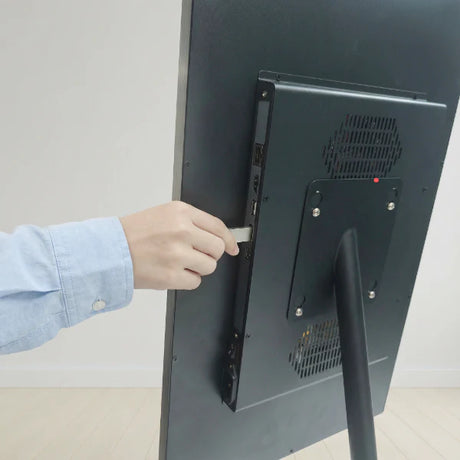 USB再生対応 電子ペーパーサイネージ 23.8インチ スチール製ワンポールスタンド デジタル看板 TSTV-S23