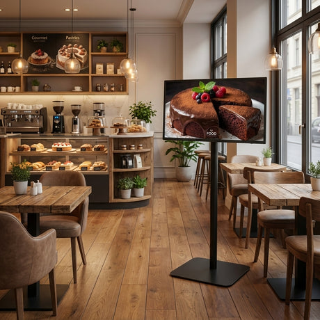 縦横両用 角度調整OK スタンド付きデジタルサイネージ 32インチ 室内用 フルHD（1920×1080）高さ1360mm tstv-s32