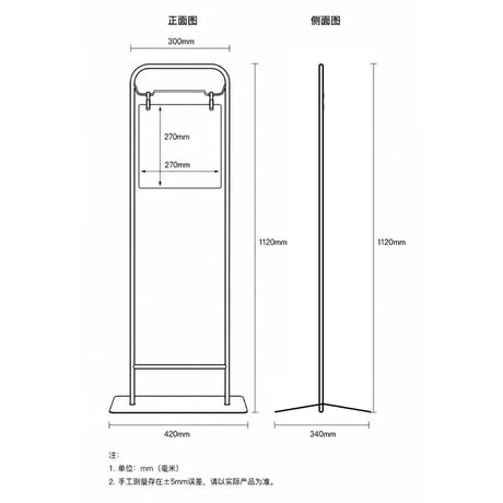 日本製アイアン製ディスプレイサインスタンド看板 H1200mm OKINA-TTK-1120