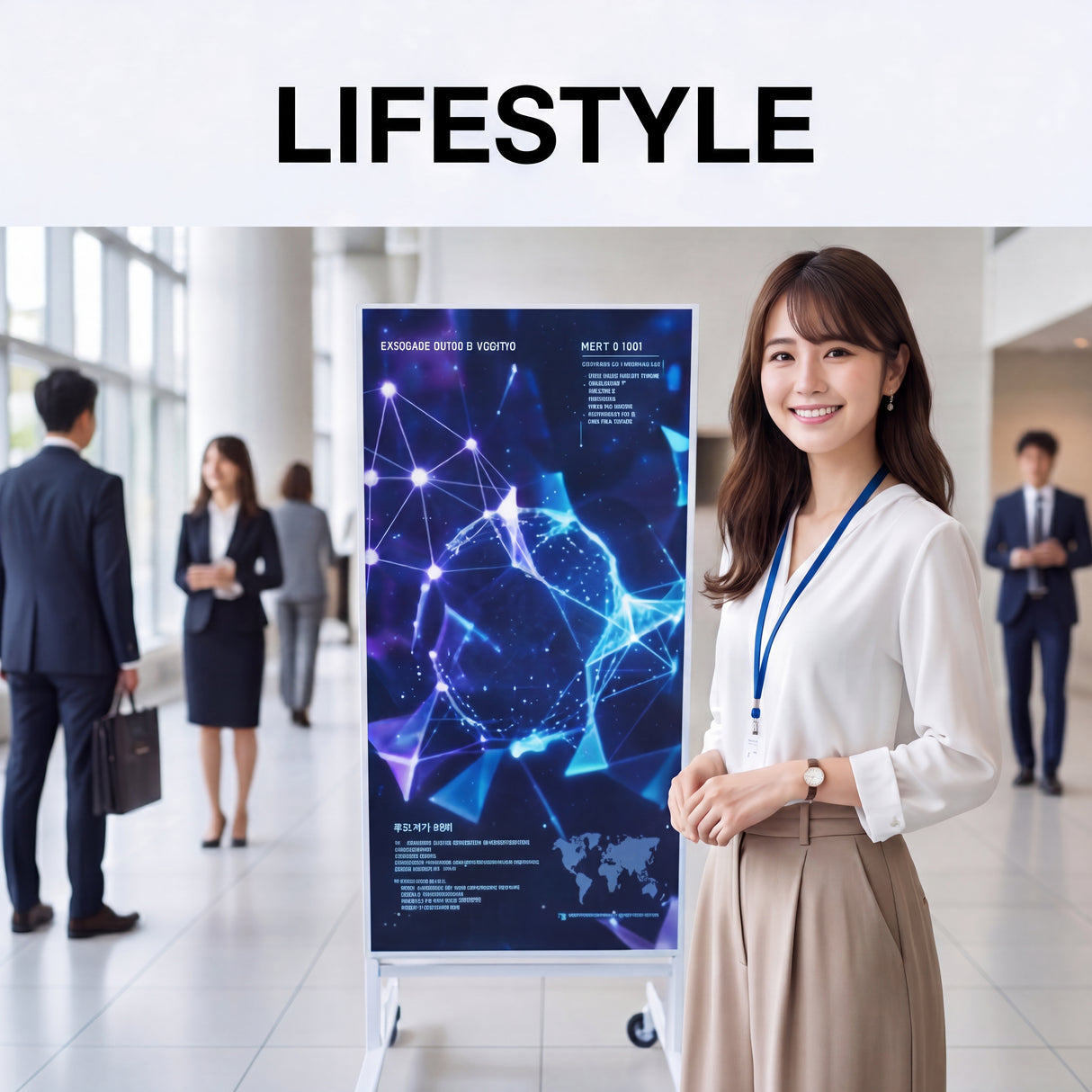 LEDビジョンスタンド看板 USB差し替え対応 片面表示 屋外仕様 キャスター付き 店舗・展会用 H1330mm ULSK-1330