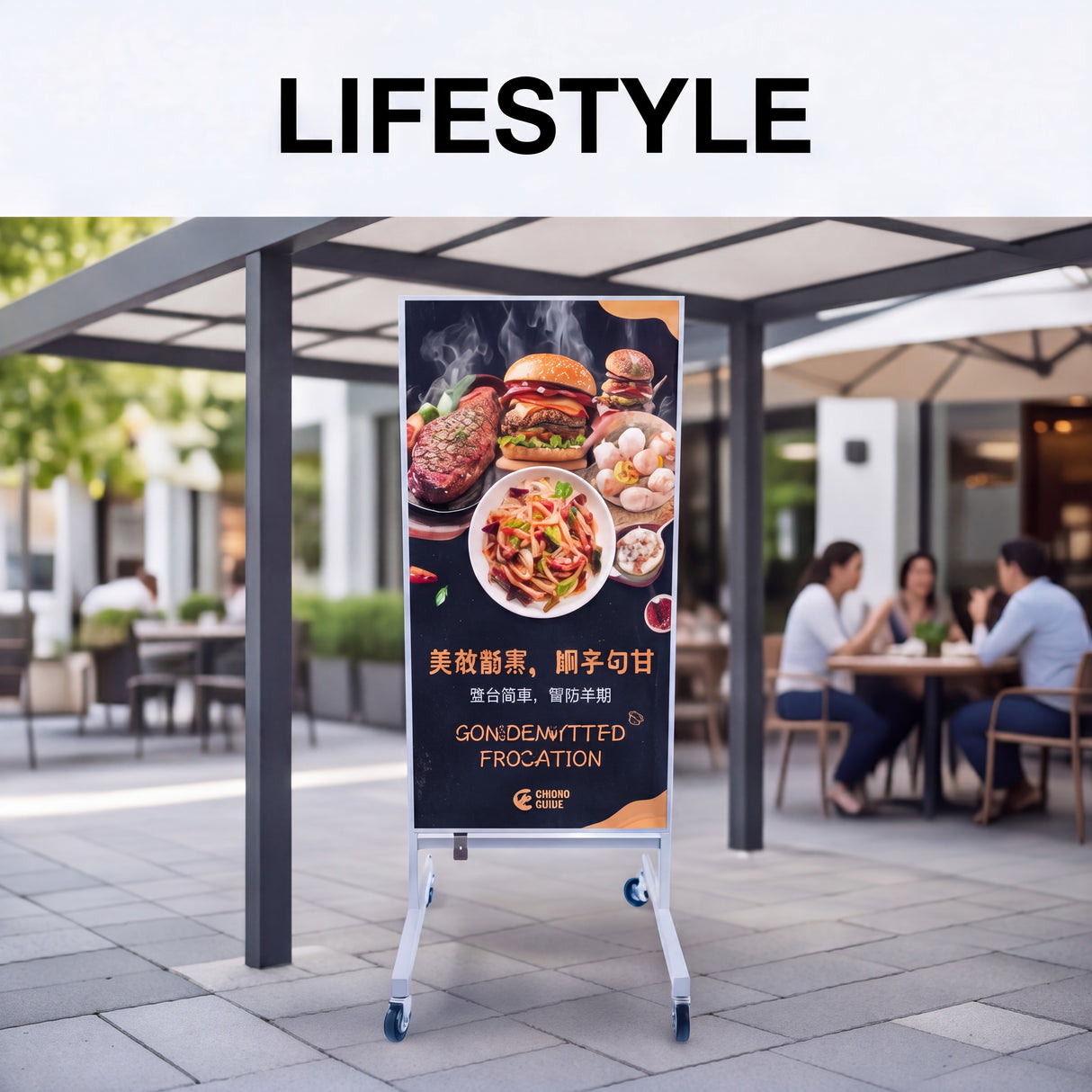 LEDビジョンスタンド看板 USB差し替え対応 片面表示 屋外仕様 キャスター付き 店舗・展会用 H1330mm ULSK-1330