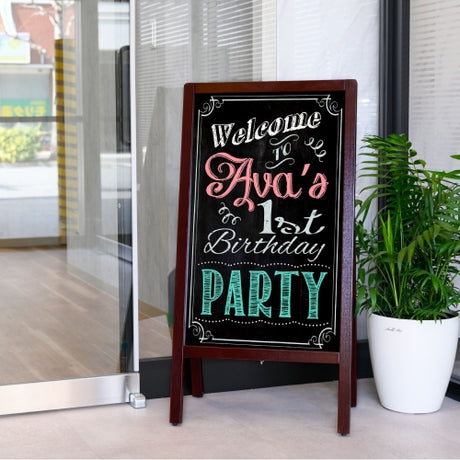 ブラックボード A型看板 木製 ハンド式 片面 マーカー・磁石対応 WBS-DL98