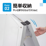 A型スタンド看板 A1サイズ 化粧ビスタイプ 両面仕様 屋外対応 耐候 軽量 アルミフレーム スタイリッシュ スタンドサイン 店舗用看板 シルバー aas-a1d