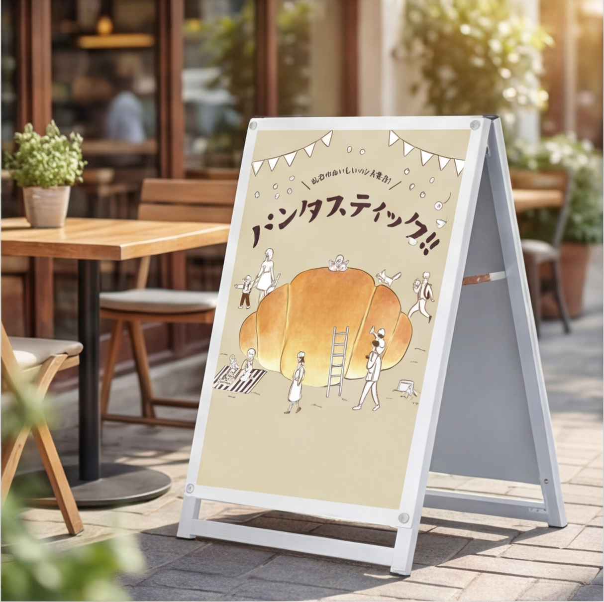 A型スタンド看板 B1サイズ 化粧ビスタイプ 両面仕様 屋外対応 耐候 軽量 アルミフレーム スタイリッシュ スタンドサイン 店舗用看板 シルバー aas-b1d