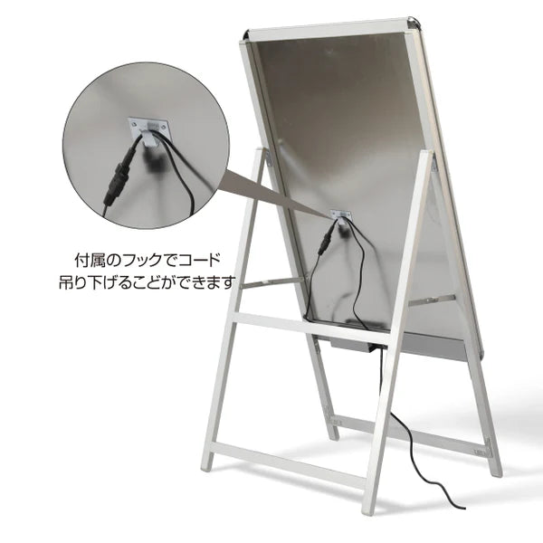 A型LEDライトパネル グリップ式 B1 片面 シルバー・ブラック alp-b1s-sv